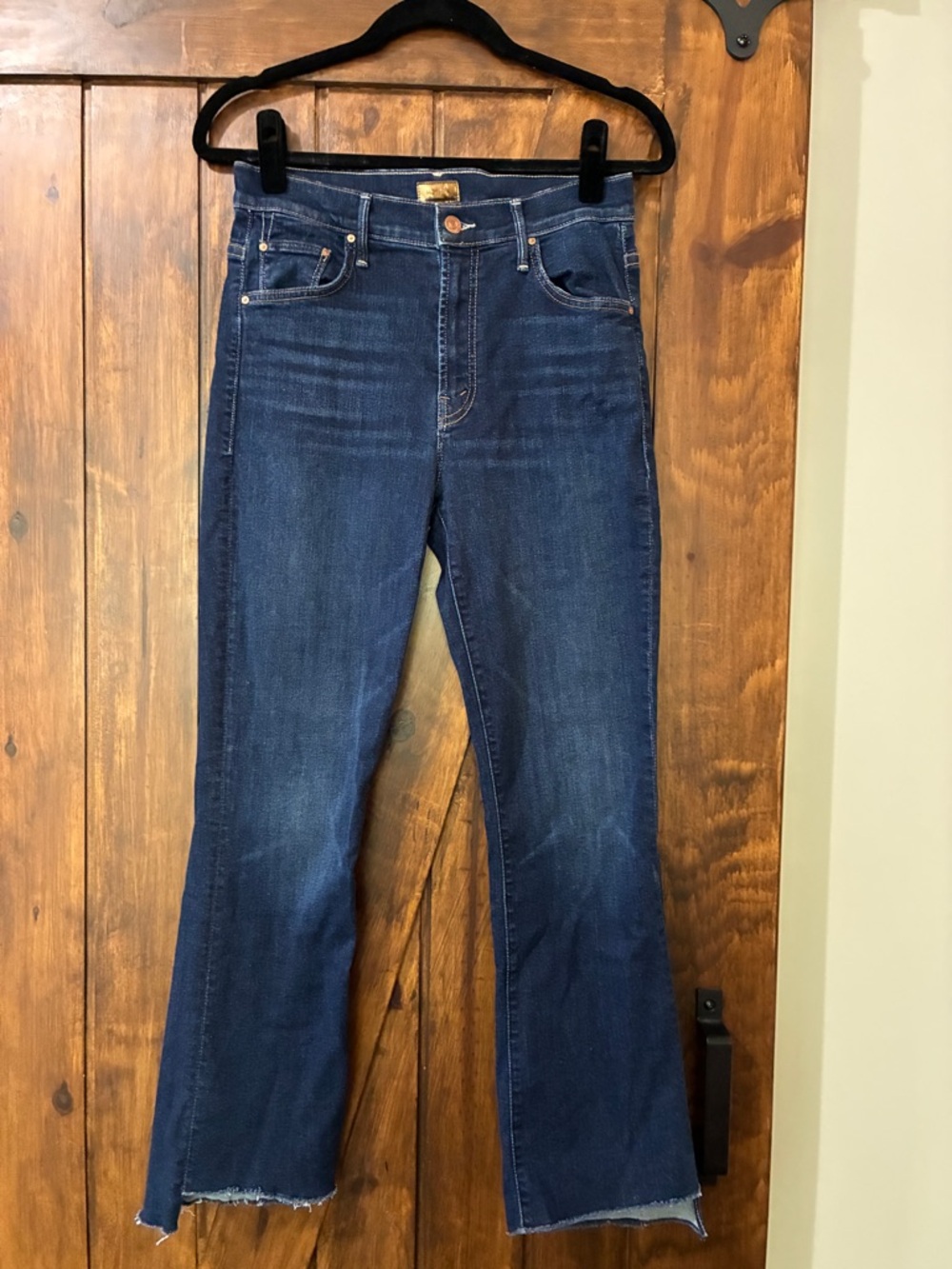 Mother The Insider Crop Step Fray Jeans Off Limits Wash 29 EUC Quiet Luxury USA